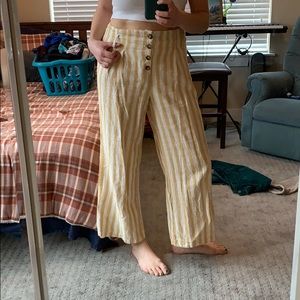 Yellow and white striped slacks